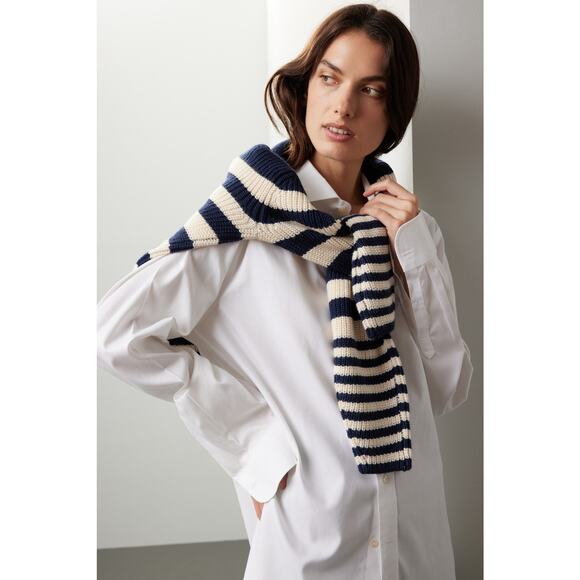 Derek Lam 10 Crosby x RTR Navy Stripe Sweater - Size Medium - Picture 4 of 5